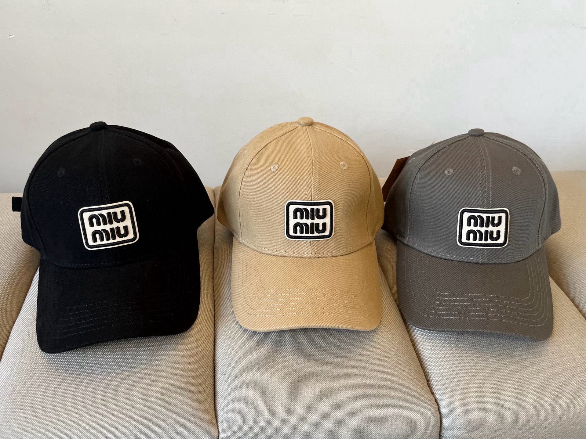 MM BASEBALL CAP IN BLACK KHAKI FABRIC STYLE 2