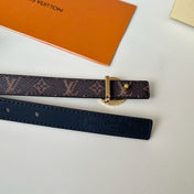 LV Circle Nautical 20mm black sheep square head belt with gold reverse buckle