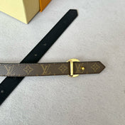LV S-LOCK BELT 20 MM IN BLACK CALFSKIN AND CIRCLE GOLD HARDWARE