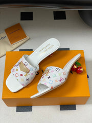 LV MURAKAMI HIGH-HEEL SANDALS 55MM IN MULTICOLOR MONOGRAM COATED CANVAS