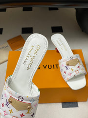 LV MURAKAMI HIGH-HEEL SANDALS 55MM IN MULTICOLOR MONOGRAM COATED CANVAS