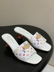 LV MURAKAMI HIGH-HEEL SANDALS 55MM IN MULTICOLOR MONOGRAM COATED CANVAS