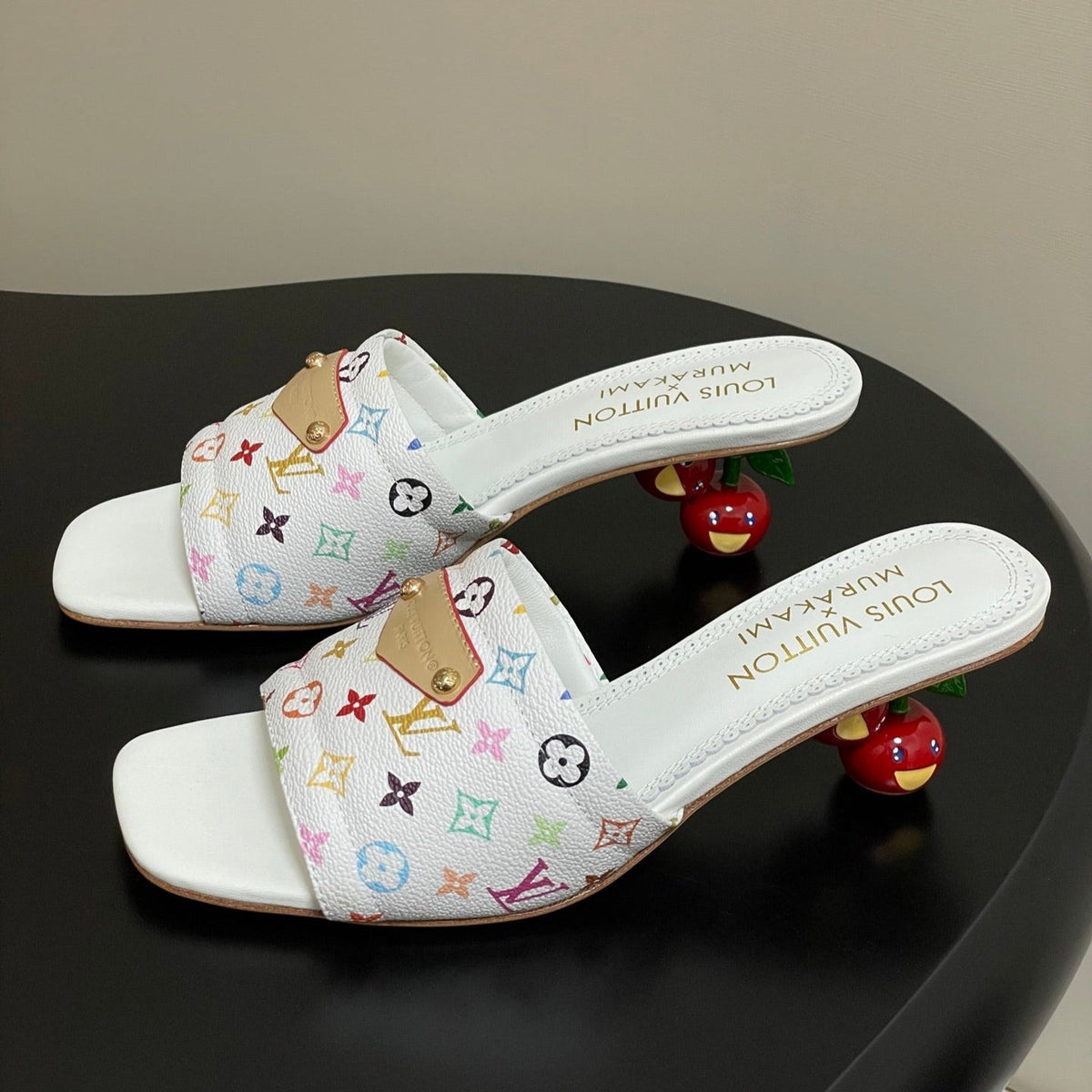 LV MURAKAMI HIGH-HEEL SANDALS 55MM IN MULTICOLOR MONOGRAM COATED CANVAS