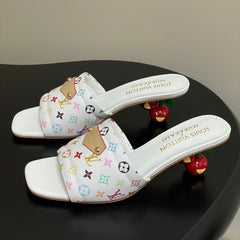LV MURAKAMI HIGH-HEEL SANDALS 55MM IN MULTICOLOR MONOGRAM COATED CANVAS