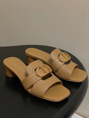 DIOR HIGH HEEL CLASSIC MONTAIGNE 40 MM 25S IN LIGHT BROWN LAMBSKIN WITH CD LOGO