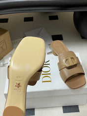 DIOR HIGH HEEL CLASSIC MONTAIGNE 40 MM 25S IN BROWN LAMBSKIN WITH CD LOGO