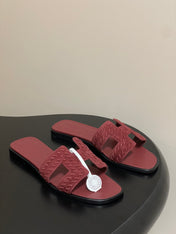 HM 25S ORAN SANDAL IN DARK RED SUEDE AND LAMBSKIN
