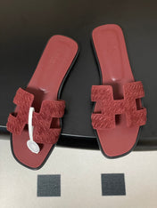 HM 25S ORAN SANDAL IN DARK RED SUEDE AND LAMBSKIN