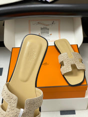 HM 25S ORAN SANDAL IN BEIGE SUEDE AND LAMBSKIN