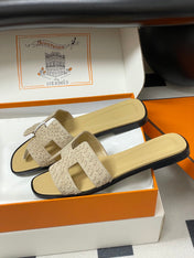 HM 25S ORAN SANDAL IN BEIGE SUEDE AND LAMBSKIN