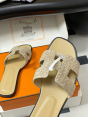 HM 25S ORAN SANDAL IN BEIGE SUEDE AND LAMBSKIN