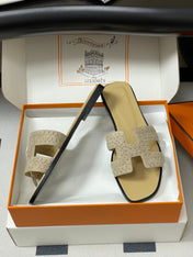 HM 25S ORAN SANDAL IN BEIGE SUEDE AND LAMBSKIN