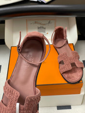 HM 25S SANTORINI SANDAL IN PEACHY PINK SUEDE AND LAMBSKIN