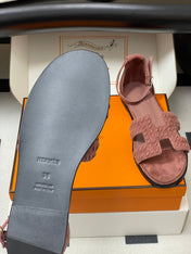 HM 25S SANTORINI SANDAL IN PEACHY PINK SUEDE AND LAMBSKIN