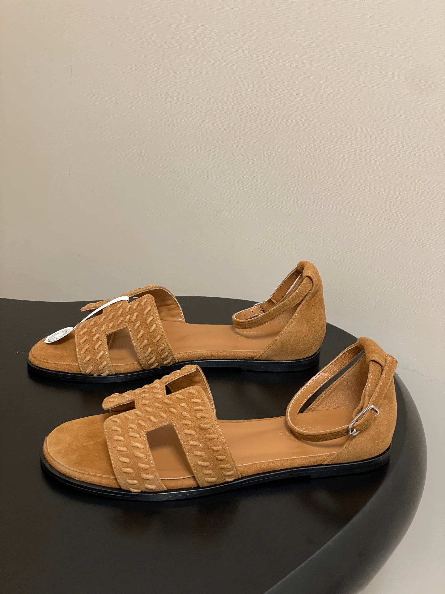 HM 25S SANTORINI SANDAL IN BROWN SUEDE AND LAMBSKIN