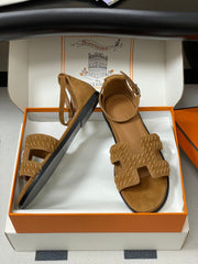 HM 25S SANTORINI SANDAL IN BROWN SUEDE AND LAMBSKIN