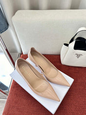 DIOR TRIBALES HIGH HEELS 80 MM 25S IN BEIGE GLOSSY LEATHER