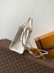 ONTHEGO 25 IN WHITE AND PINK MONOGRAM CALFSKIN