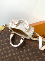 LV 25S NANO SPEEDY 16 IN BEIGE DREAM EMBOSSED TEXTURED CALFSKIN