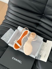 PEARL SANDAL IN WHITE AND VIVID ORANGE LAMBSKIN 75 MM