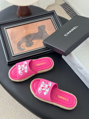 SLIPPERS IN PINK SHEEPSKIN MIX FABRIC AND STRAPS BASE