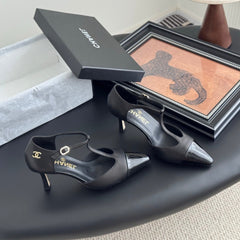 HIGH HEELS WAIST CUTTING IN BLACK CALFSKIN