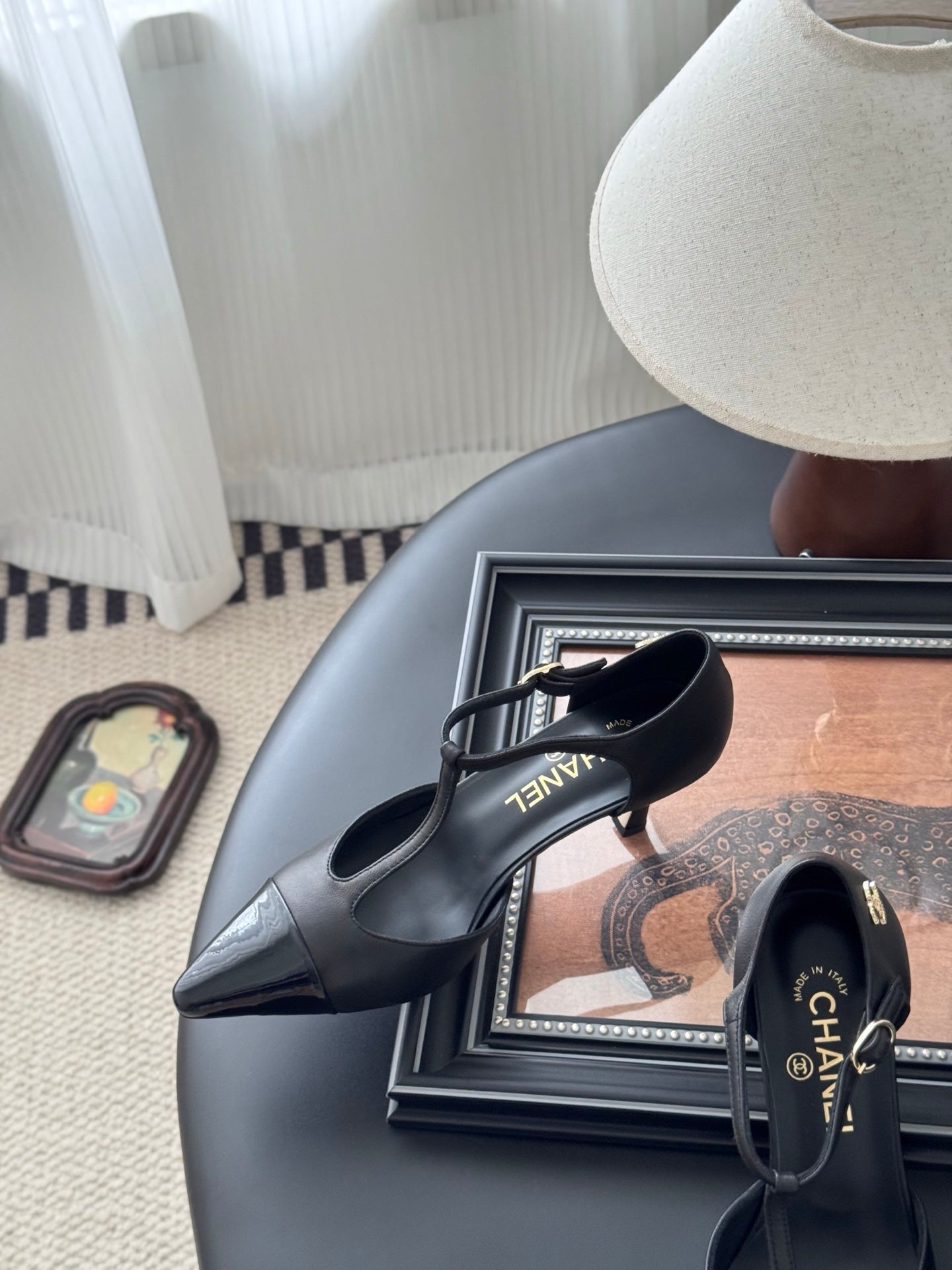 HIGH HEELS WAIST CUTTING IN BLACK CALFSKIN