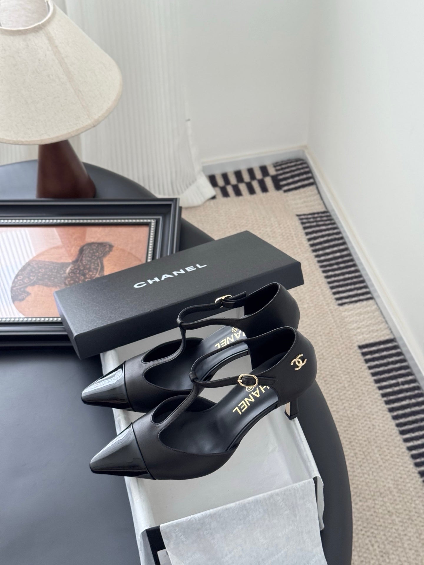 HIGH HEELS WAIST CUTTING IN BLACK CALFSKIN