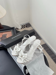 HIGH HEELS SANDALS IN WHITE SHEEPSKIN