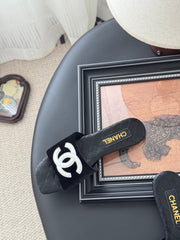 SLIPPER IN BLACK CALFSKIN MIX VELVET