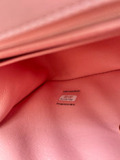 CHANEL 25S MINI FLAP BAG 18 IN PINK LAMBSKIN WITH GOLD HARDWARE