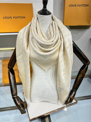 LV SCARF 140 CM IN WOOL MIX SILK 693013
