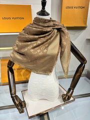 LV SCARF 140 CM IN WOOL MIX SILK 693014