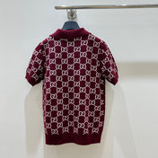 GUCCI SHORT-SLEEVE KNIT POLO STYLE 42