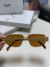 TRIOMPHE SUNGLASS 512998 IN GOLD METAL BROWN LENSES