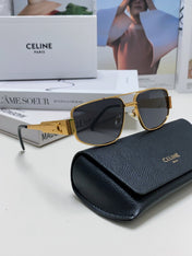 TRIOMPHE SUNGLASS 513000 IN GOLD METAL BLACK LENSES