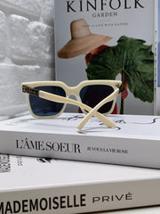 SQUARE SUNGLASSES 632878 IN WHITE ACETATE