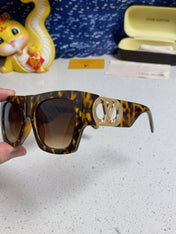 LINK SQUARE SUNGLASSES 570275 IN HAVANA ACETATE GOLD LOGO