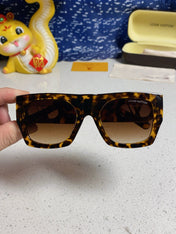 LINK SQUARE SUNGLASSES 570275 IN HAVANA ACETATE GOLD LOGO