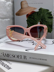 ICON CAT EYE SUNGLASSES 570247 IN PINK CLEAR ACETATE
