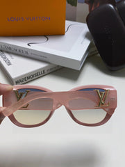 ICON CAT EYE SUNGLASSES 570247 IN PINK CLEAR ACETATE