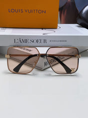 SQUARE SUNGLASSES 570262 IN GOLD METAL LIGHT BROWN LENS