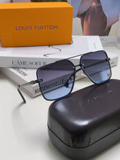 SQUARE SUNGLASSES 570263 IN BLACK METAL GREY SMOKE LENS