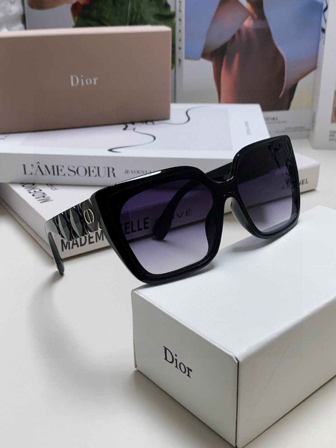 LADY 95.22 S2F SUNGLASS 571586 IN BLACK ACETATE GREY SMOKE