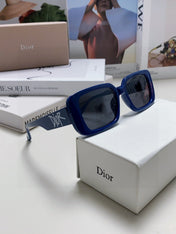 MONTAIGNE SUNGLASS 571595 IN BLUE ACETATE TEXT LOGO
