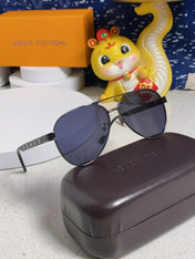 PILOT SUNGLASSES 571636 IN METAL BLACK LENSES MONOGRAM LOGO