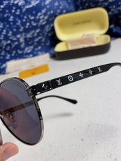 PILOT SUNGLASSES 571636 IN METAL BLACK LENSES MONOGRAM LOGO