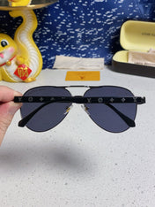 PILOT SUNGLASSES 571636 IN METAL BLACK LENSES MONOGRAM LOGO