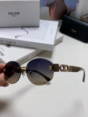 TRIOMPHE SUNGLASSES 573246 IN TAUPE BROWN METAL GRADIENT SMOKE LENSES