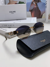 TRIOMPHE SUNGLASSES 573246 IN TAUPE BROWN METAL GRADIENT SMOKE LENSES